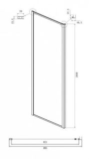 Боковая стенка Ambassador Forsa 90AX 90см хром/прозрачное